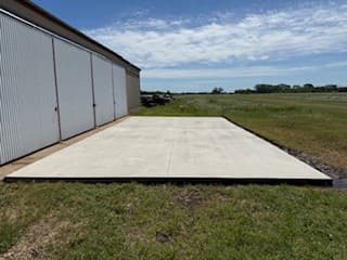 Concrete garage pad