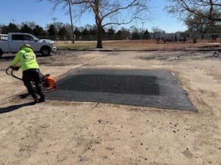 Asphalt repair and maintenance patching area